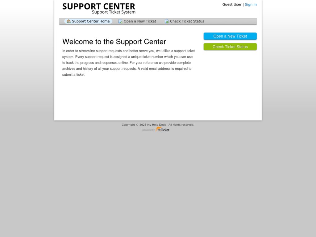 osTicket screenshot